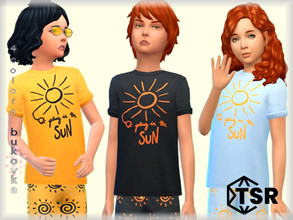 Sims 4 — Shirt Sun  by bukovka — T-shirt for kids. Installed autonomously, suitable for the base game, 4 color options.