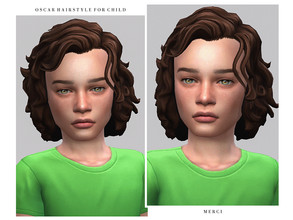 Sims 4 — Oscar Hairstyle for Child by -Merci- — New Maxis Match Hairstyle for Sims4. -15 EA Colours. -Unisex. -Base Game