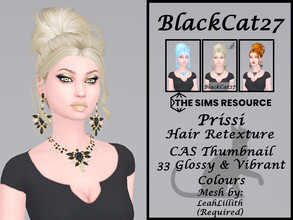 Sims 4 — LeahLillith Prissi Hair Retexture (MESH NEEDED) by BlackCat27 — A pretty updo for your lady Sims, mesh by