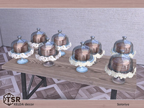 Sims 4 — Kelda Decor. Cake by soloriya — Decorative cake on a tray under glass. Part of Kelda Decor set. 8 color