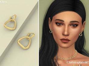 Sims 4 — Cleo Earrings by christopher0672 — This is a dazzling pair of triangle pendant earrings. 8 Colors New Mesh by Me