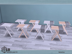 Sims 4 — Kelda Part Two. End Table by soloriya — End table with fabric. Part of Kelda Part Two set. 8 color variations.