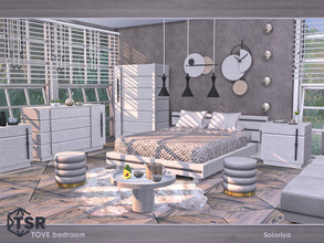 Sims 4 — Tove Bedroom by soloriya — A set of modern furniture for bedrooms. Includes 10 objects: --double bed, --bed