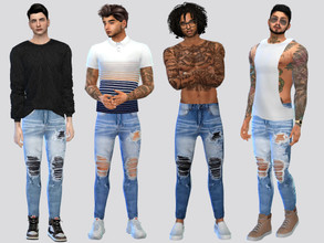 Sims 4 — Philmer Rugged Jeans by McLayneSims — TSR EXCLUSIVE Standalone item 7 Swatches MESH by Me NO RECOLORING Please