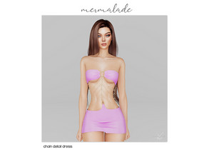 Sims 4 — [PATREON] Chain Detail Dress by mermaladesimtr — New Mesh 9 Swatches All Lods Teen to Elder For Female