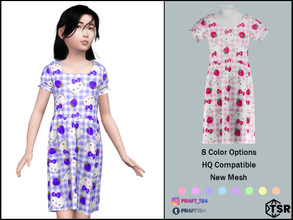 Sims 4 — Dress No. 37 by Praft — Praft Dress No. 37 - 8 Colors - New Mesh (All LODs) - All Texture Maps - HQ Compatible -