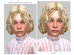 Sims 4 — Merih Hairstyle for Child by -Merci- — New Maxis Match Hairstyle for Sims4. -15 EA Colours. -Unisex. -Base Game