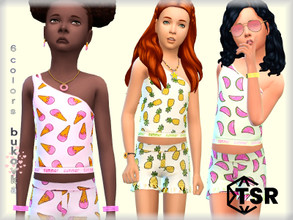 Sims 4 — Shirt Summer  by bukovka — T-shirt just for girls, kids. Installed autonomously, suitable for the base game, 6