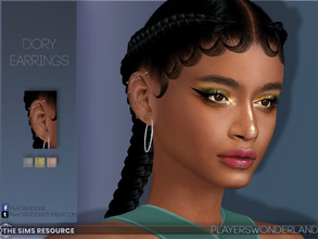 Sims 4 — Dory Earrings by PlayersWonderland — A new set of different ear piercings. Included are 3 metal colors. Earring