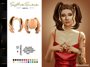 Sims 4 — Alondra Hairstyle by sehablasimlish — I hope you like it and enjoy it.