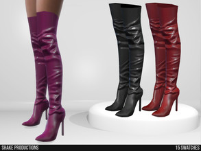 Sims 4 — 898- High Heel Boots by ShakeProductions — Shoes/High Heels New Mesh All LODs Handpainted 15 Colors