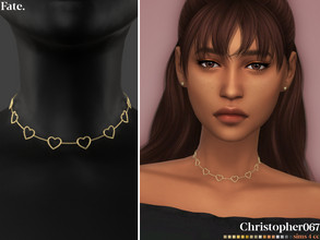 Sims 4 — Fate Necklace by christopher0672 — This is a super adorable short heart chain necklace. 21 Colors New Mesh by Me