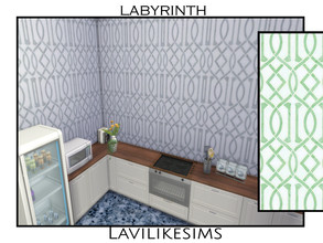 Sims 4 — labyrinth Tile by lavilikesims — A tile with a maze/knot type design 6 swatches (kitchen: Argon Kitchen -