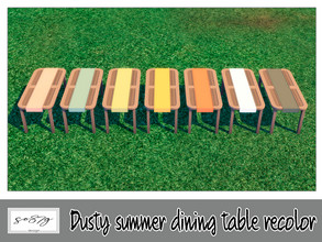 Sims 4 — Dusty Summer dining table by so87g — cost: 360$, 7 colors, you can find it in surfaces - dining table All my