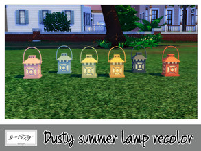 Sims 4 — Dusty Summer lamp by so87g — cost: 140$, 6 colors, you can find it in lights - light (table) All my preview