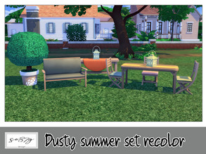Sims 4 — Dusty Summer set recolor by so87g — - Dusty Summer chair: cost: 70$, 7 colors, you can find it in comfort -chair