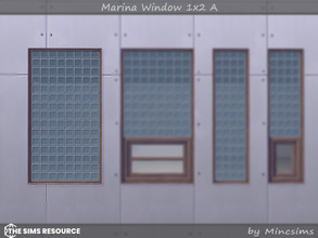 Sims 4 — Marina Window 1x2 A by Mincsims — Basegame Compatible. 8 swatches. for short wall.