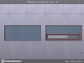 Sims 4 — Marina Window 2x1 A by Mincsims — Basegame Compatible. 8 swatches. for short wall.