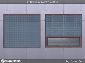 Sims 4 — Marina Window 2x2 B by Mincsims — Basegame Compatible. 8 swatches. for short wall.