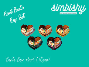 Sims 4 — Bento Box Heart (Open) by simbishy — For cute lunchtimes! A little heart-shaped bento box you couldn't resist