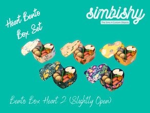 Sims 4 — Bento Box Heart 2 (Slightly Open) by simbishy — For cute lunchtimes! A little heart-shaped bento box slightly