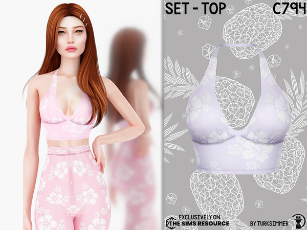 Sims 4 — Set-Top C794 by Daph's — 10 Swatches Compatible with HQ mod Works with all of skins Custom Thumbnail New Mesh