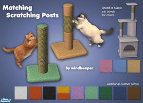 Sims 2 — Matching Scratching Posts by Windkeeper — A pair of scratching posts for cats. Both meshes linked to Maxis cat