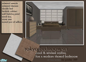 Sims 2 — Tokyo Bedroom by Padre — Cool and minimal styling. Simple and modern bedroom decor for your simmies... 