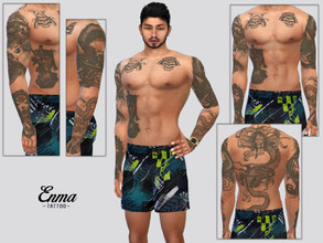 Sims 4 — Enma Tattoo by McLayneSims — TSR EXCLUSIVE Standalone item 3 Progressing Design BLENDS WITH ALL SKINCOLORS