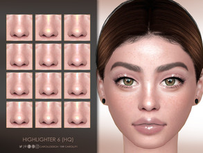 Sims 4 — Highlighter 6 (HQ) by Caroll912 — A 12-swatch nose highlighter in bright tones of rainbow and white. Highlighter