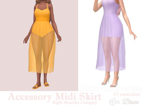 Sims 4 — Accessory Midi Skirt by Dissia — Midi transparent accessory skirt, perfect to match with bodysuits, swimwear or
