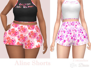 Sims 4 — Aline Shorts by Dissia — Pajama shorts in five floral patterns :) Available in 5 swatches