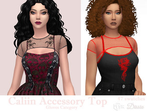 Sims 4 — Caliin Accessory Top by Dissia — Accessory short sleeves fishnet top Available in 47 swatches Gloves Category