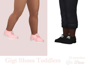 Sims 4 — Gigi Shoes Toddlers by Dissia — Oxford type shoes with tied laces for toddlers :) Available in 22 swatches
