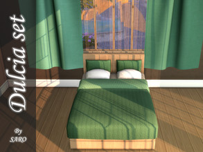 Sims 4 — Dulcia bed by SSR99 — A pretty simple but modern double bed, spiced up with fun colors!