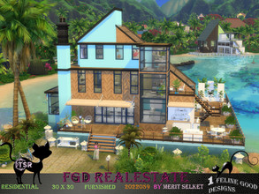 Sims 4 — FGD RealEstate 2022059 by Merit_Selket — Tropical house in aqua blue for friends and family, built in Sulani 30