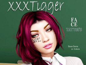 Sims 4 — Face Tattoo by XXXTigs — Base Game 13 Colors Upper Arm