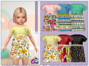 Sims 4 — Toddler Girl Dress 158 by RobertaPLobo — :: Toddler Girl Dress 158 - Numbers Collection - TS4 :: 6 swatches ::