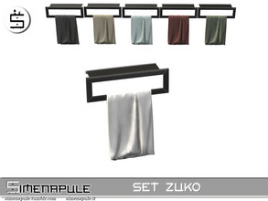Sims 4 — Set Zuko Towel Rack 01 by Simenapule — Set Zuko Towel Rack 01. 6 colors.