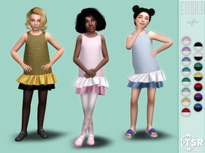Sims 4 — Embla Dress by Sifix2 — A striped summer dress in 15 colors for child sims. Thank you to all creators for the CC