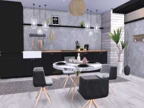 Sims 4 — Lanton Kitchen by Suzz86 — Lanton is a fully furnished and decorated kitchen. Size: 7x8 Value: $ 13,800 Short