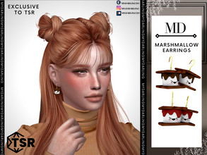 Sims 4 — marshmallow earrings Adult by Mydarling20 — new mesh base game compatible all lods all maps 4 colors