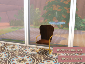 Sims 4 — CanyonGirlSet_Chair02 by siomisvault — Perfect to look at the nature or listen to music.A beautiful leather