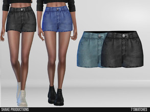 Sims 4 — 904 - Denim Shorts by ShakeProductions — Bottoms/Shorts New Mesh All LODs Handpainted 7 Colors