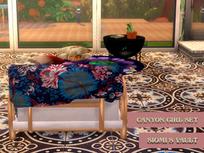 Sims 4 — CanyonGirlSet_seat sofa by siomisvault — Perfect to look at the nature or listen to music. Thanks for the