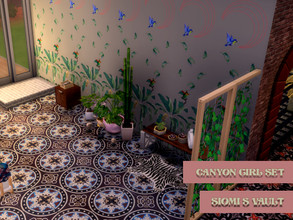 Sims 4 — CanyonGirlSet_Wall01 by siomisvault — I have designed this adorable wall. Thanks for the support and love
