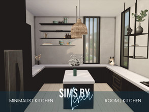 Sims 4 — Minimalist Kitchen by SIMSBYLINEA — This modern kitchen with black and white appliances is the perfect clean