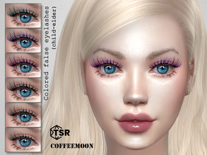 Sims 4 — Colored false eyelashes (child-elder) by coffeemoon — 3D lashes glasses category for female only: child, teen,