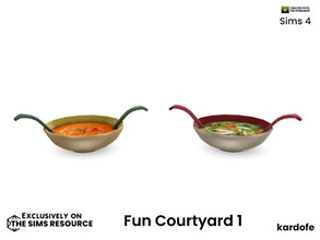 Sims 4 — kardofe_Fun Courtyard_Bowl by kardofe — Salad bowl, in two different colour options, decorative
