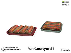 Sims 4 — kardofe_Fun Courtyard_Hot dogs by kardofe — Hot dog tray, in two colour options, decorative